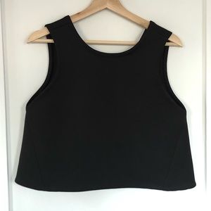 Club Monaco Black Neoprene Crop Tank Size S
